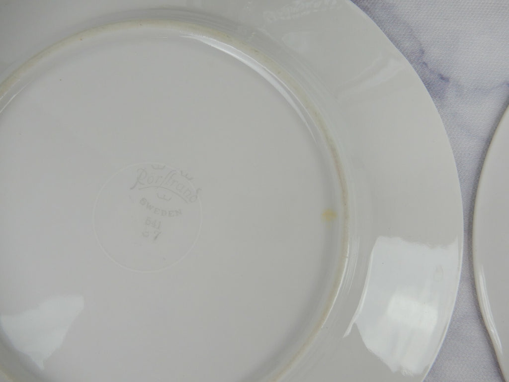 Rorstrand Sweden Swedish GRACE White & Gold 2 Cups & Saucers w/3 Dessert Plates