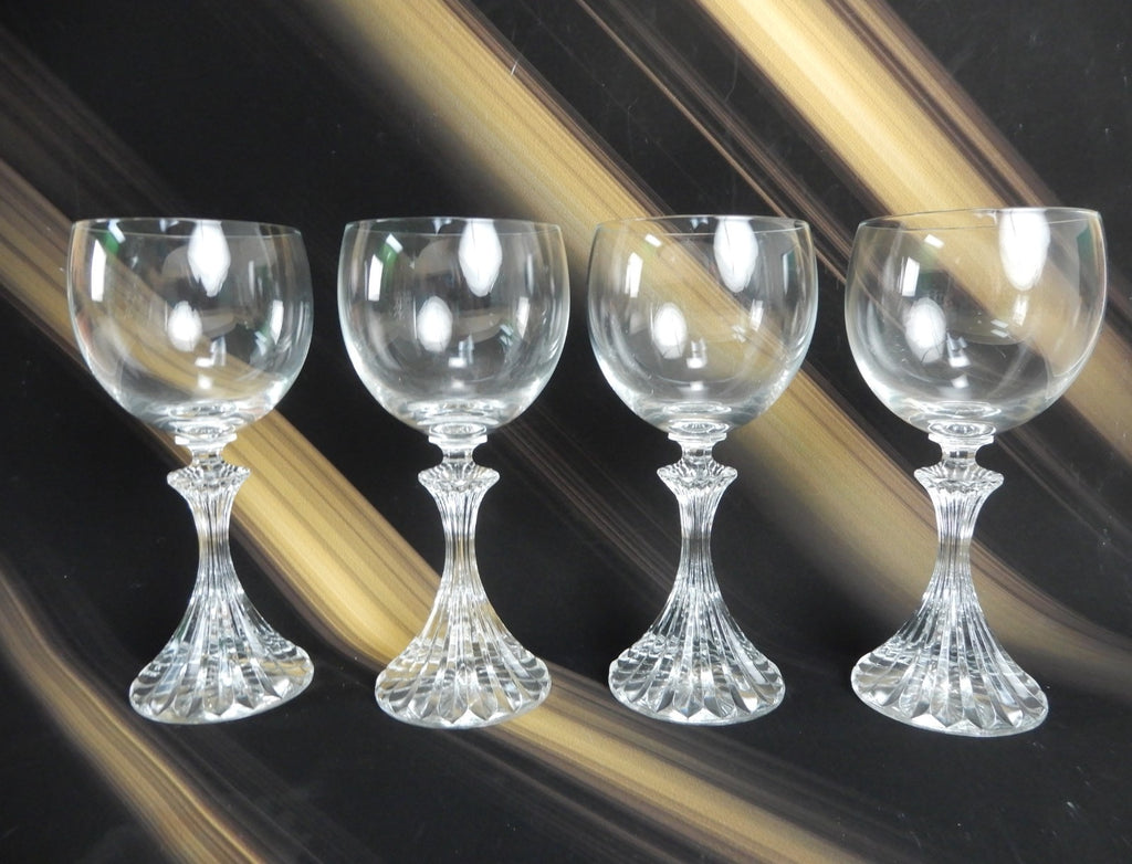 Mikasa Crystal The Ritz Wine Glasses Set of 4 Stemware 6-1/2" Tall ~ 7oz