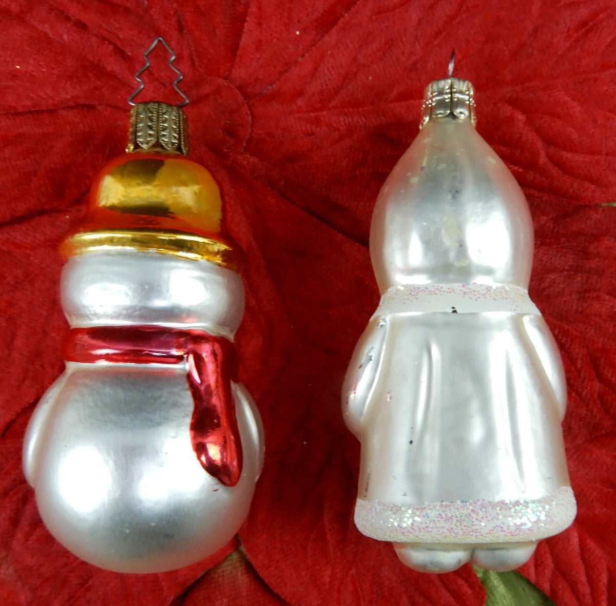 2 Vintage Czech and German Christmas Ornaments Glass Collectible Decoration