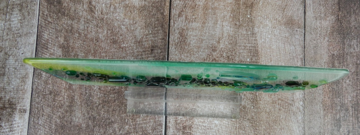 Moder Style Reverse Painted Glass Suncatcher 11-5/8" x 7"