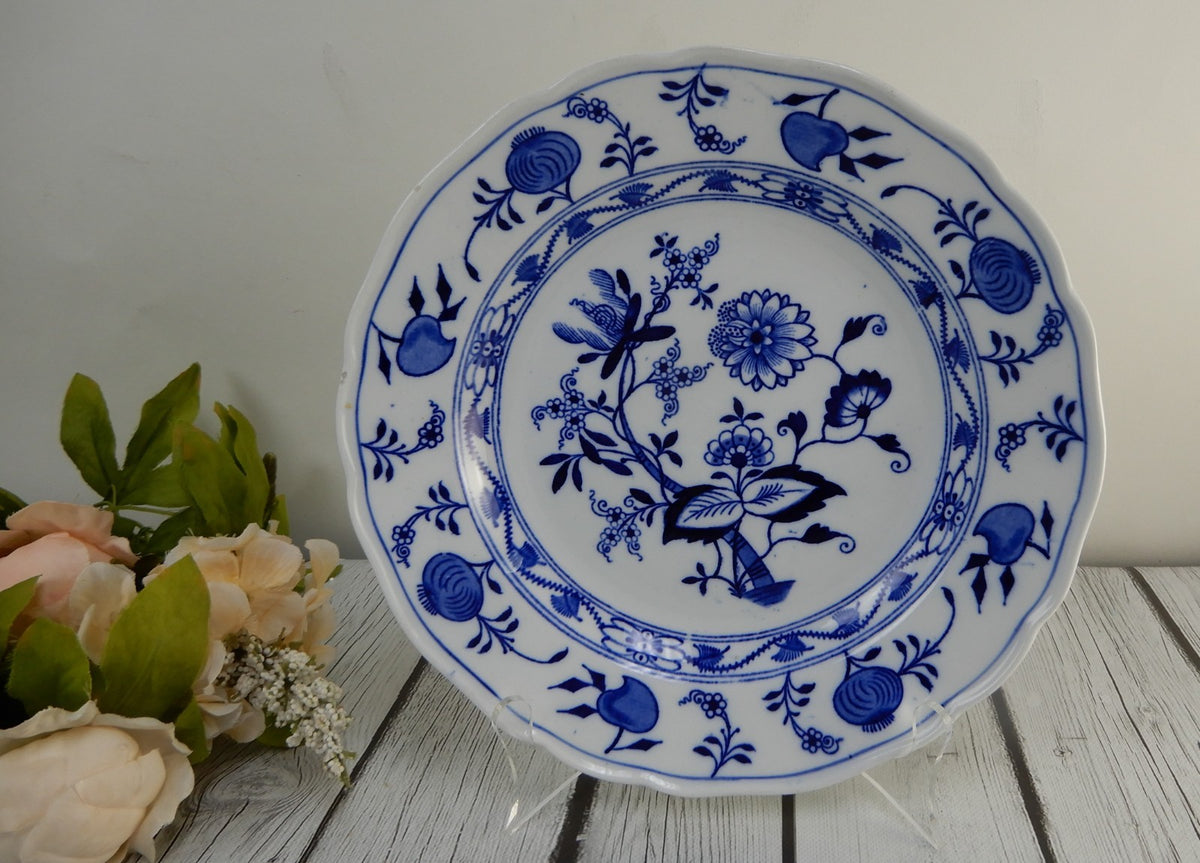 Antiq. c.1880s Meissen Brown Westhead Moore England Blue Onion Plate 9-3/4"