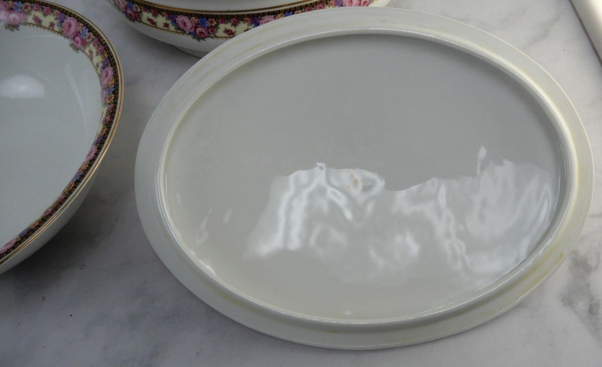 Vintage Edelstein Bavaria Oval Lidded Serving Bowl and Round Serving Bowl