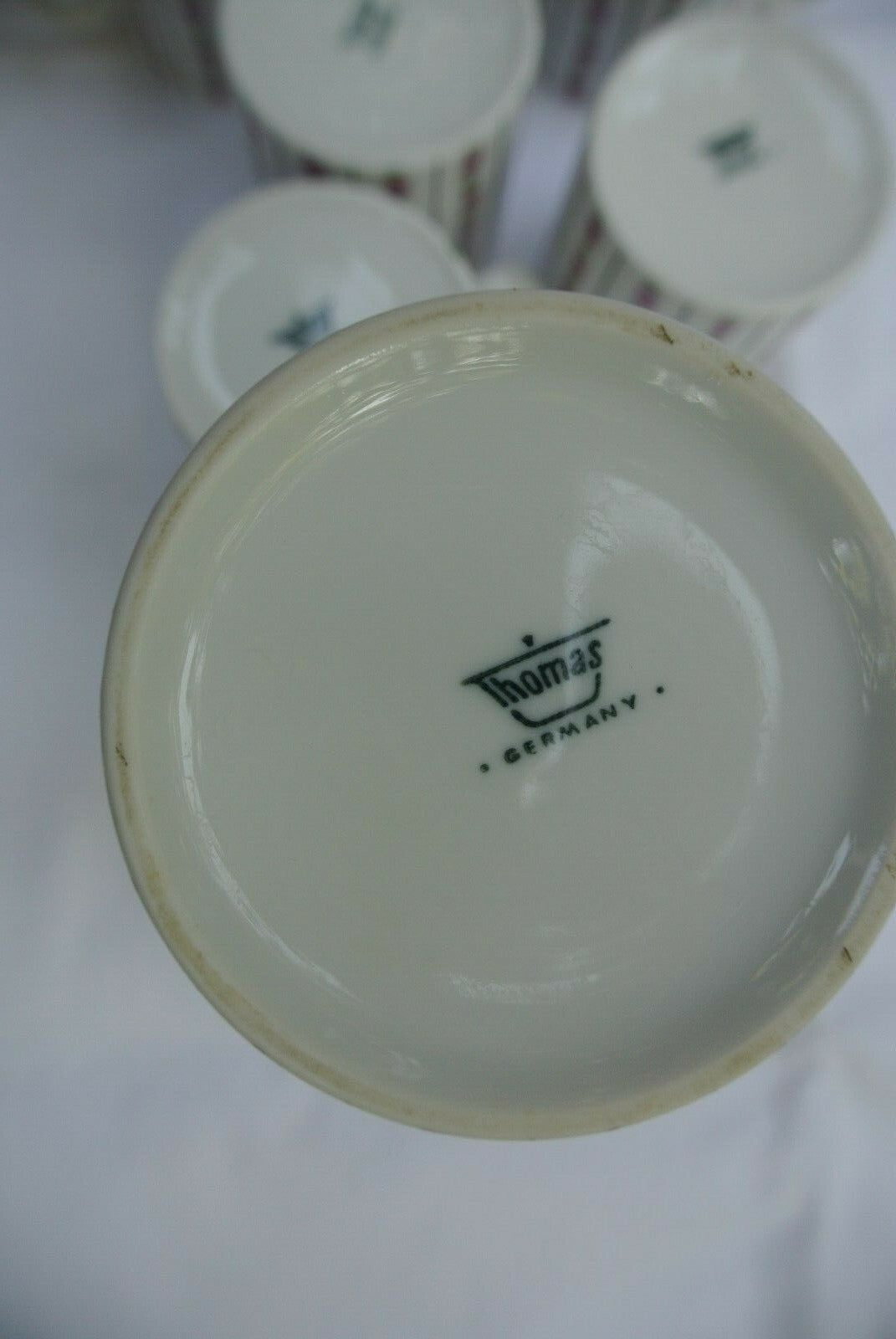 Thomas Germany Mid Century  Coffee Pot and 4 Cups and Saucers White Porcelain
