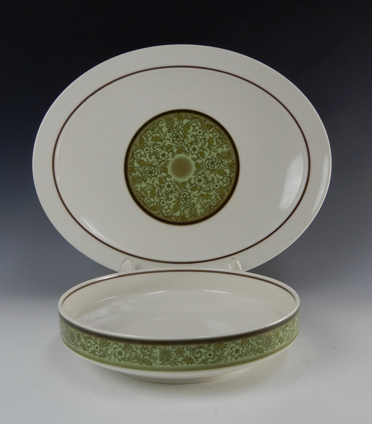 Noritake Expression China Japan "Moon Valley" Round Serving Bowl and Platter