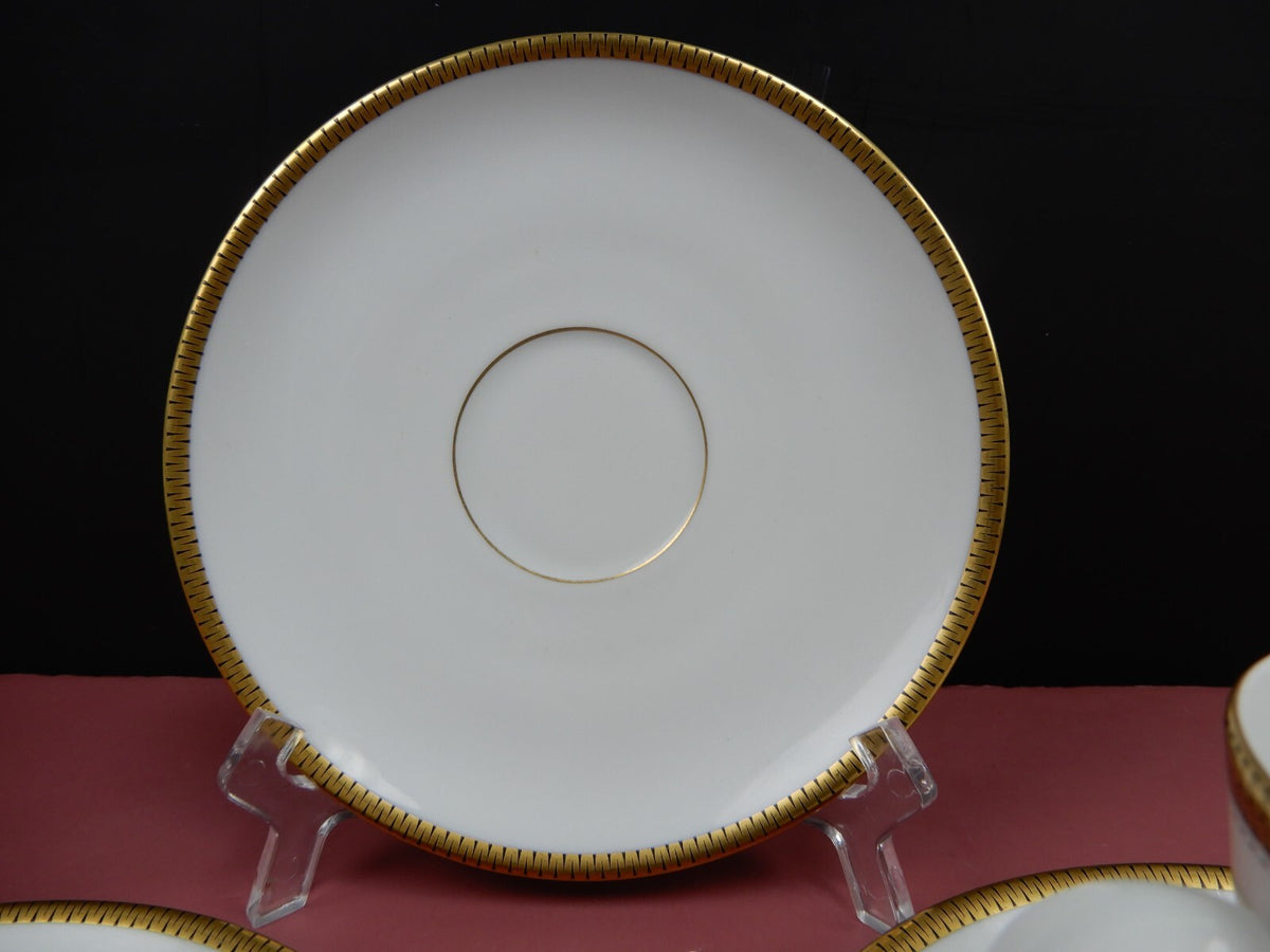 Vintage 5-Piece Mismatch Gold Accented Tea Set With Cups and Saucers (Germany)