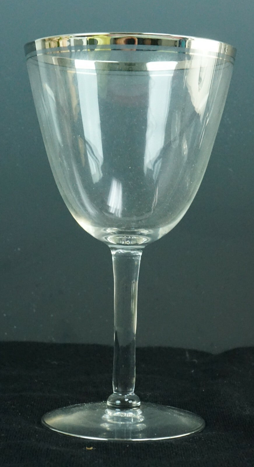 Lot of 4 Vintage Silver Rimmed Water/Wine Glasses 6.5''