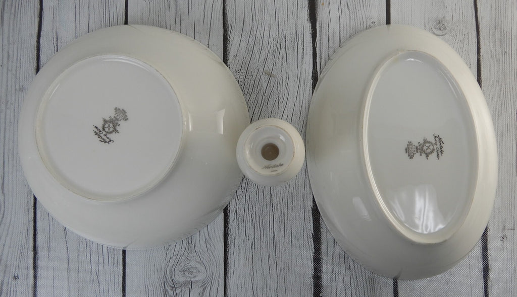Set of 2 Sering Bowls and Sacker  of Noritake Ivory China "7542 Rhoda Rose"