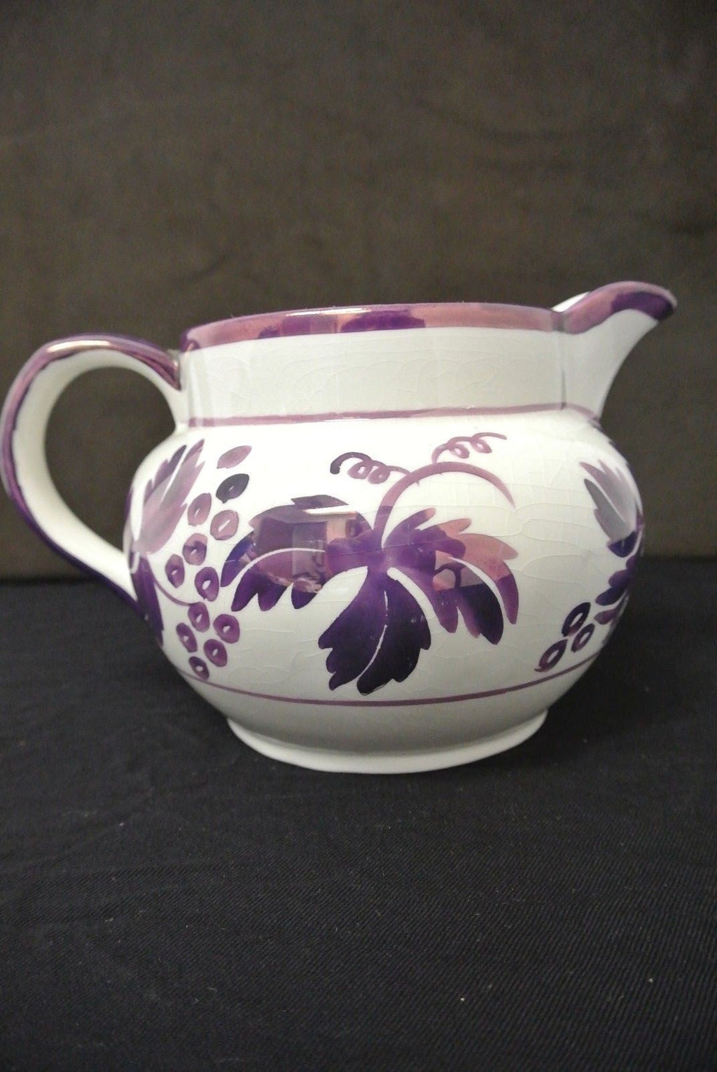 Vintage Pitcher Arthur Wood Pitcher, English Ceramic #5198, Cream Lilac Vines