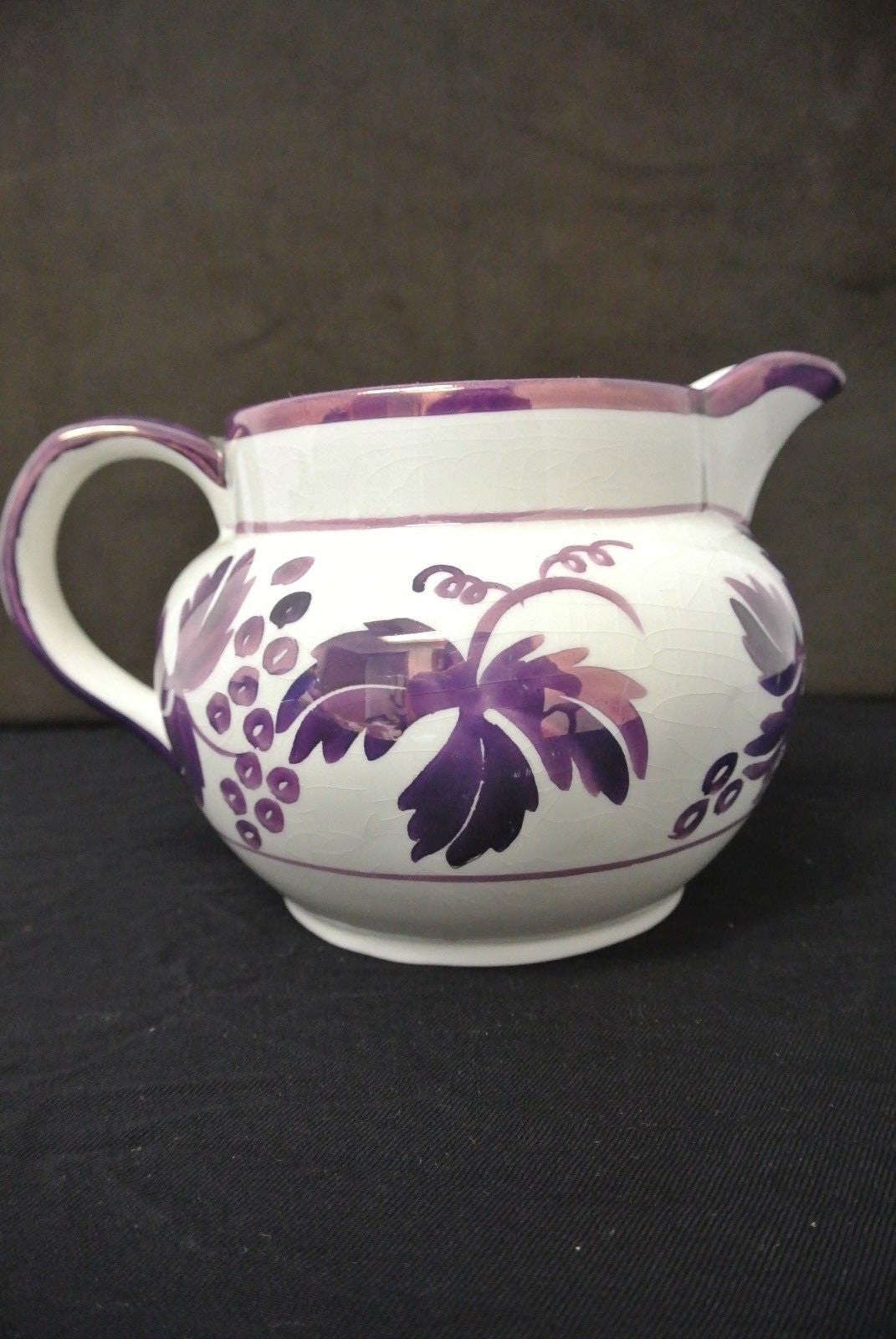 Vintage Pitcher Arthur Wood Pitcher, English Ceramic #5198, Cream Lilac Vines