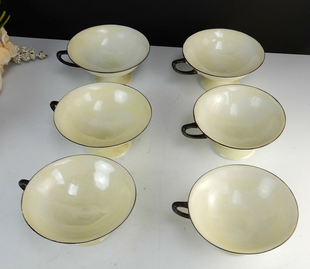 Set of 6 RS TILLOWITZ Silesia  Lusterware Yellow Cups with No Saucers