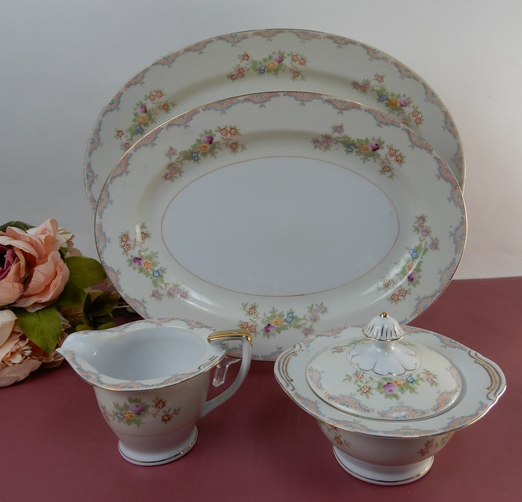 Vintage Set of 2 Platters,Sugar Bowl and Creamer "Mayfair China" Made in Japan
