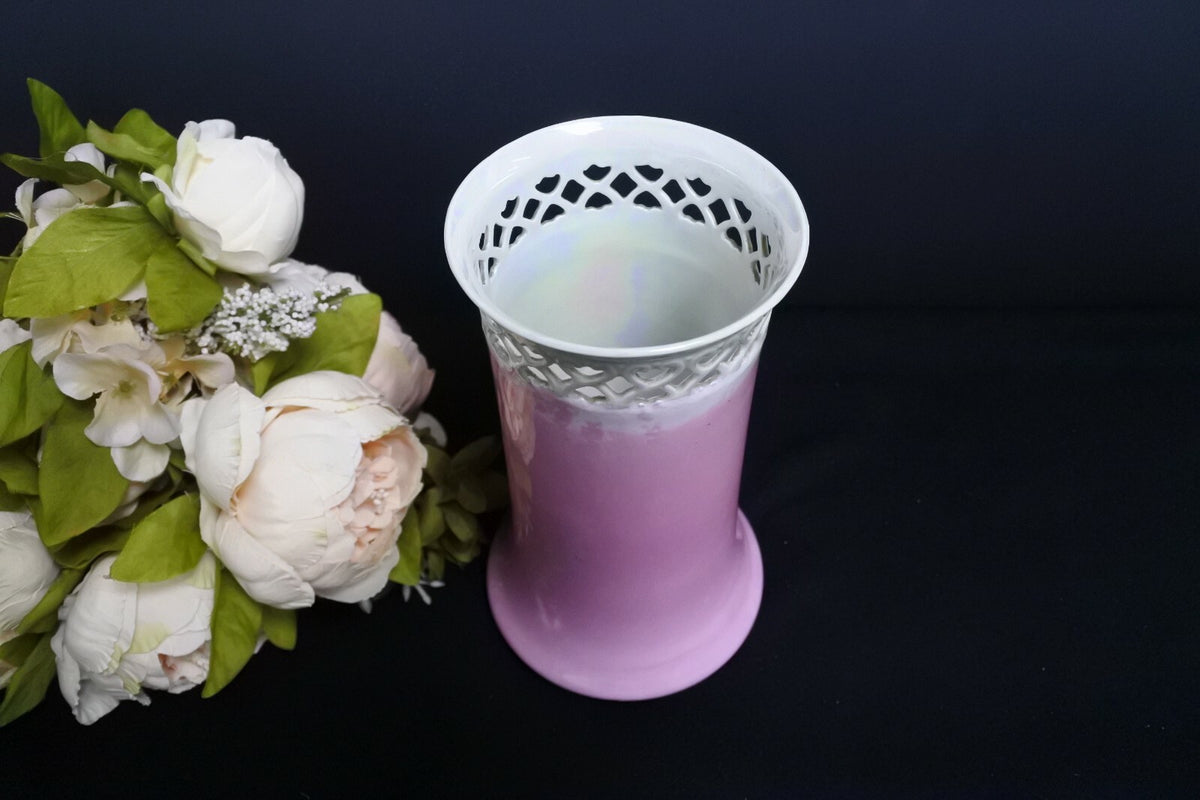 Vintage PSAA  Schonwald Bavaria Pink Luster Porcelain Flower Vase