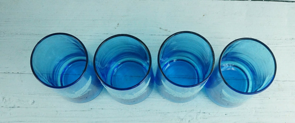 Set of 4 Galaxy Blue with American Eagle Tumblers Decorative Drinking Glasses