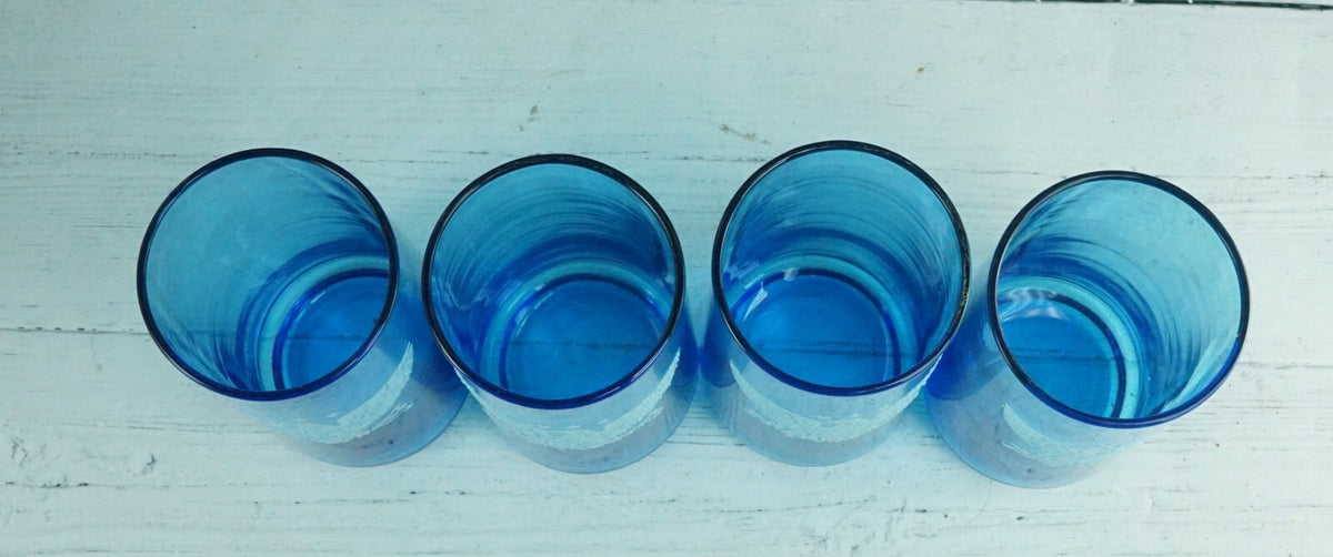 Set of 4 Galaxy Blue with American Eagle Tumblers Decorative Drinking Glasses