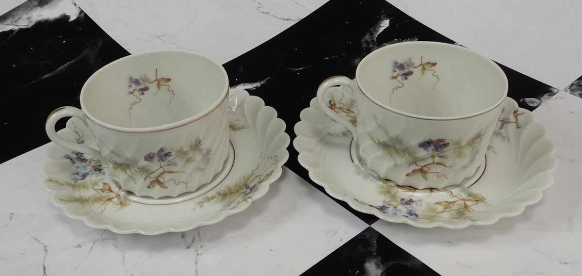 Vintage Haviland Limoges "Orsay" Made in France Set of Two Cups and Saucers