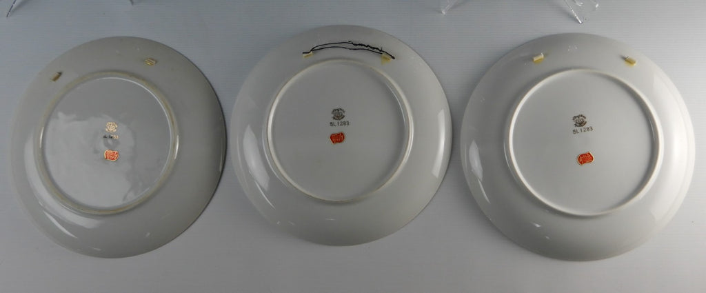 Set of 3 Lefton China Decorative Floral Plate Hand Painted Gold Rim SL 1283 (B)