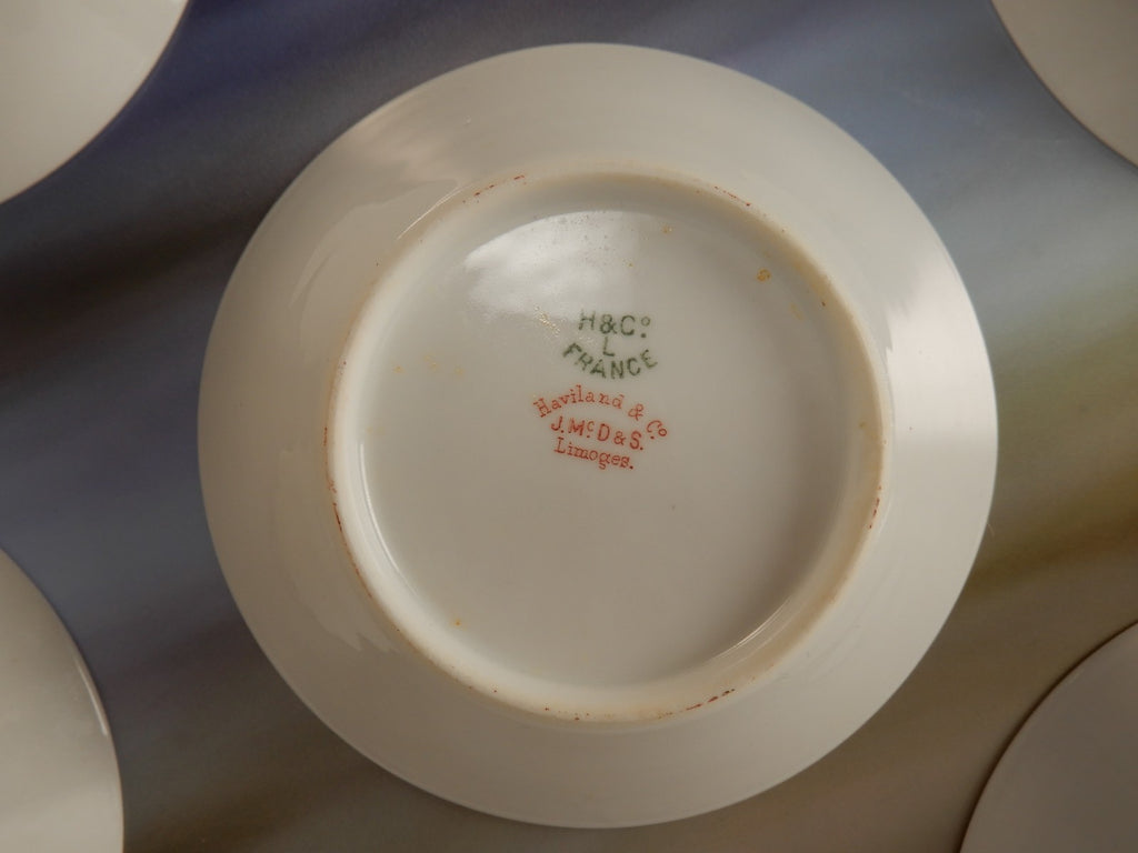 Set of 5 Antique Haviland Limoges J. McD. & S. Co~ Fruit Bowls