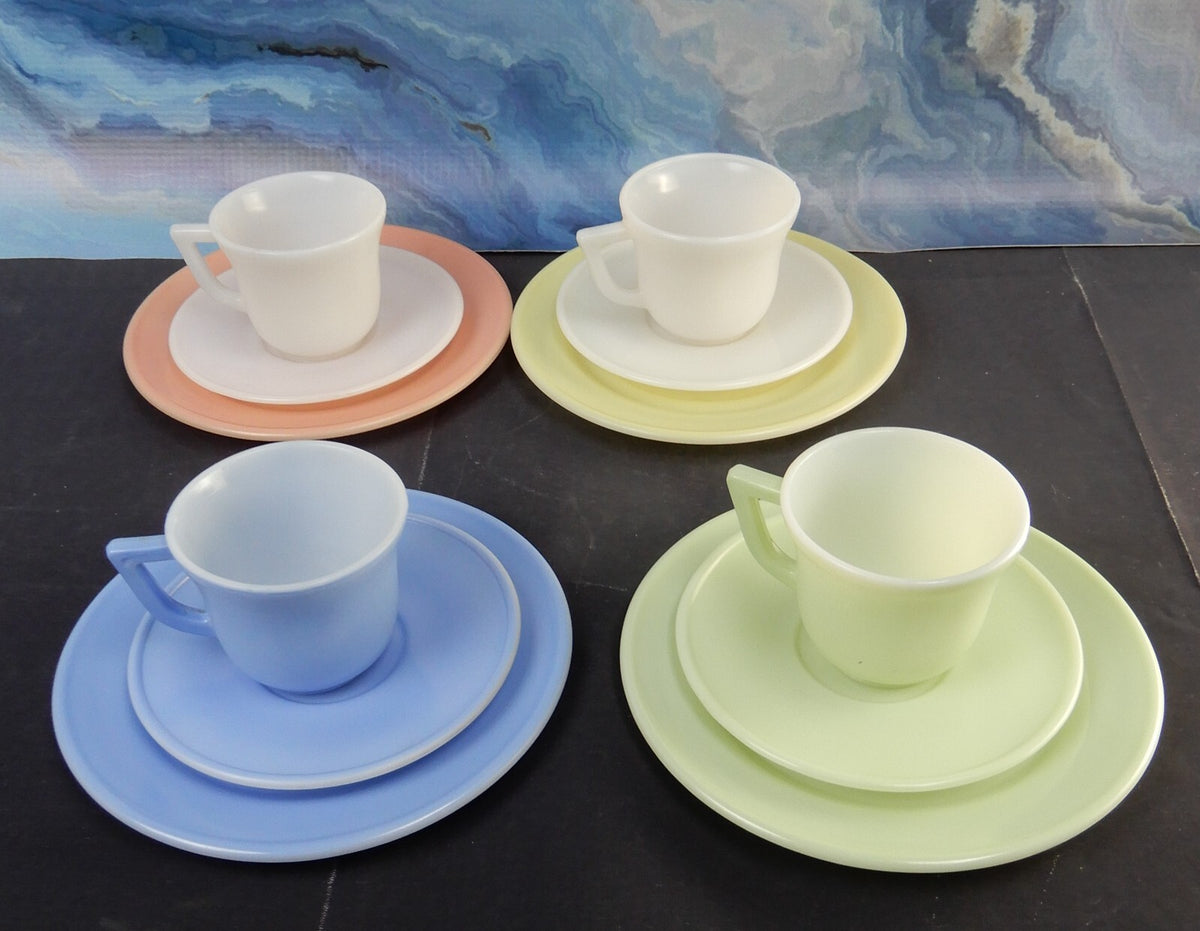 Vintage 1940's Little Hostess Child's Pastel Tea Set- Hazel Atlas 12 Pieces
