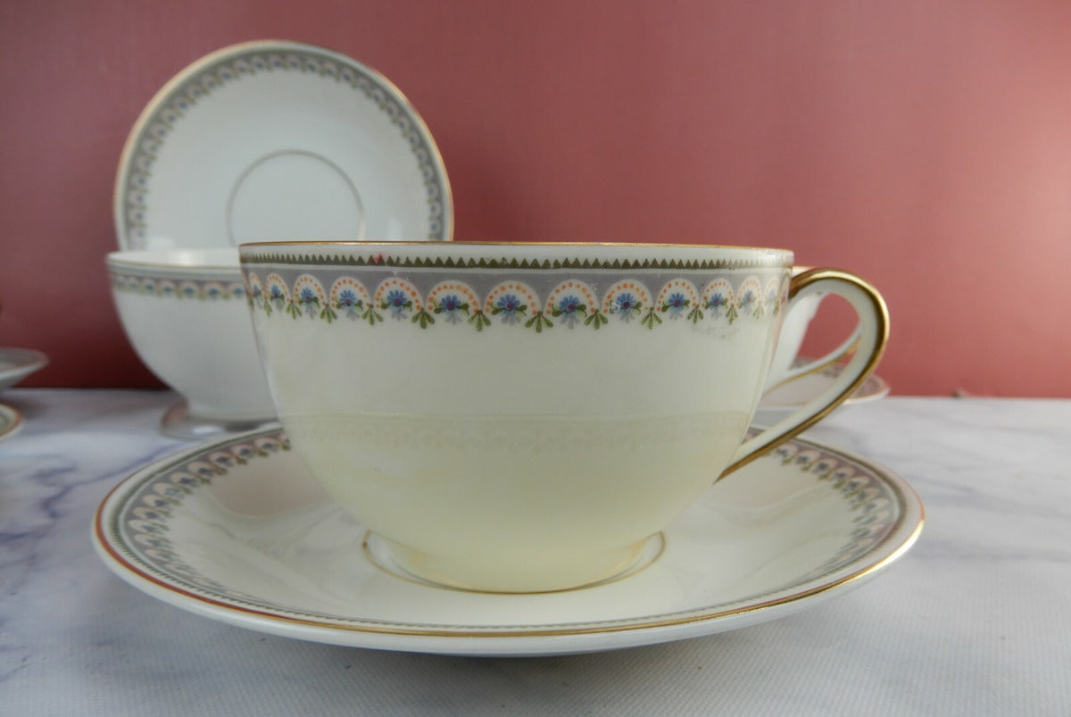 Vintage KPM Germany "The Emden" Porcelain Cups and Saucers