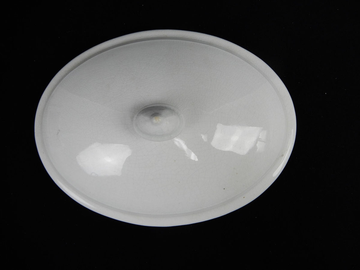 Antique J&G Meakin White Ironstone Casserole Dish Lid