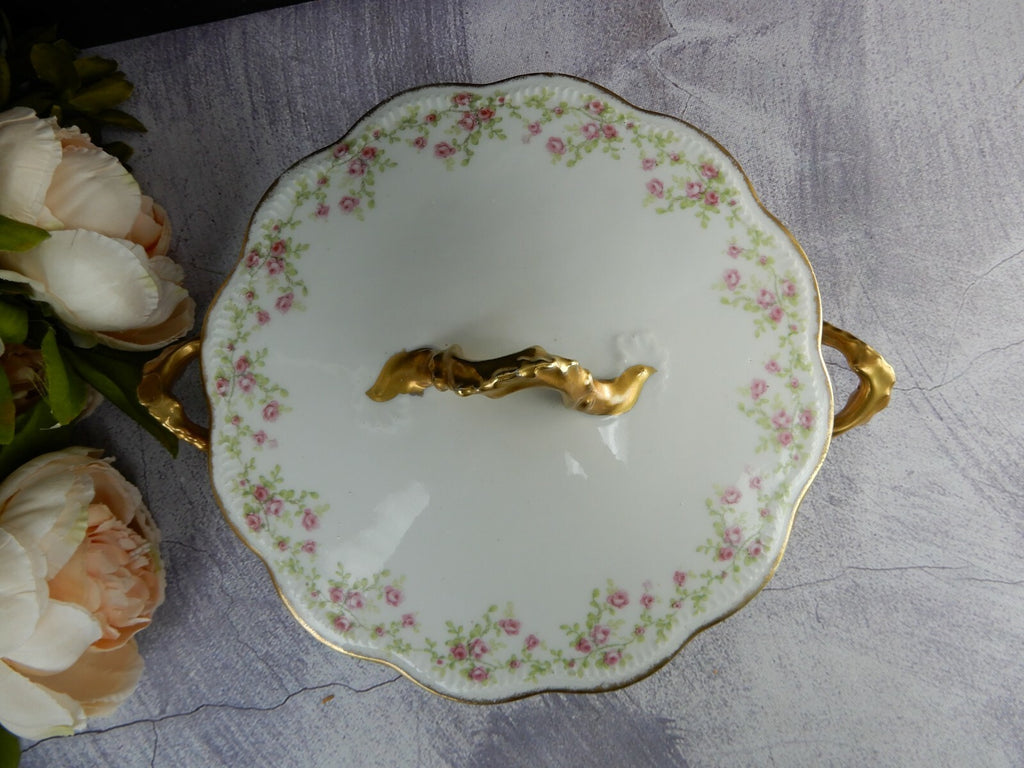 Vtge BT Co. Burley And Tyrrell China Chicago Flowers Round Lidded Serving Bowl