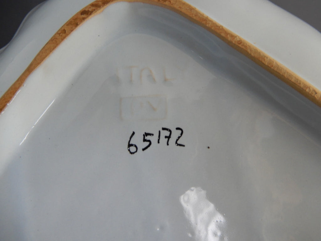Vintage Majolica Italy PV Ceramic Chip and Dip Tray