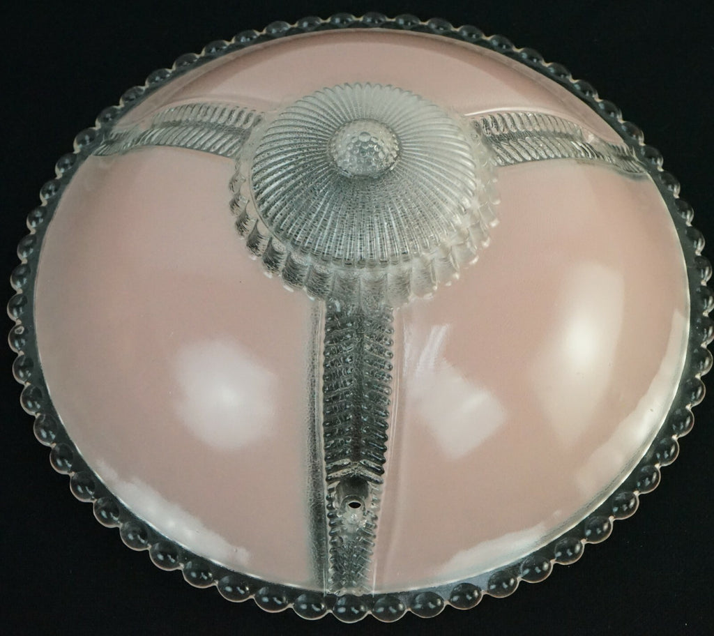 Vintage 3 Chain Hobnail Selling Light Shade Pink Colored 11" Diameter